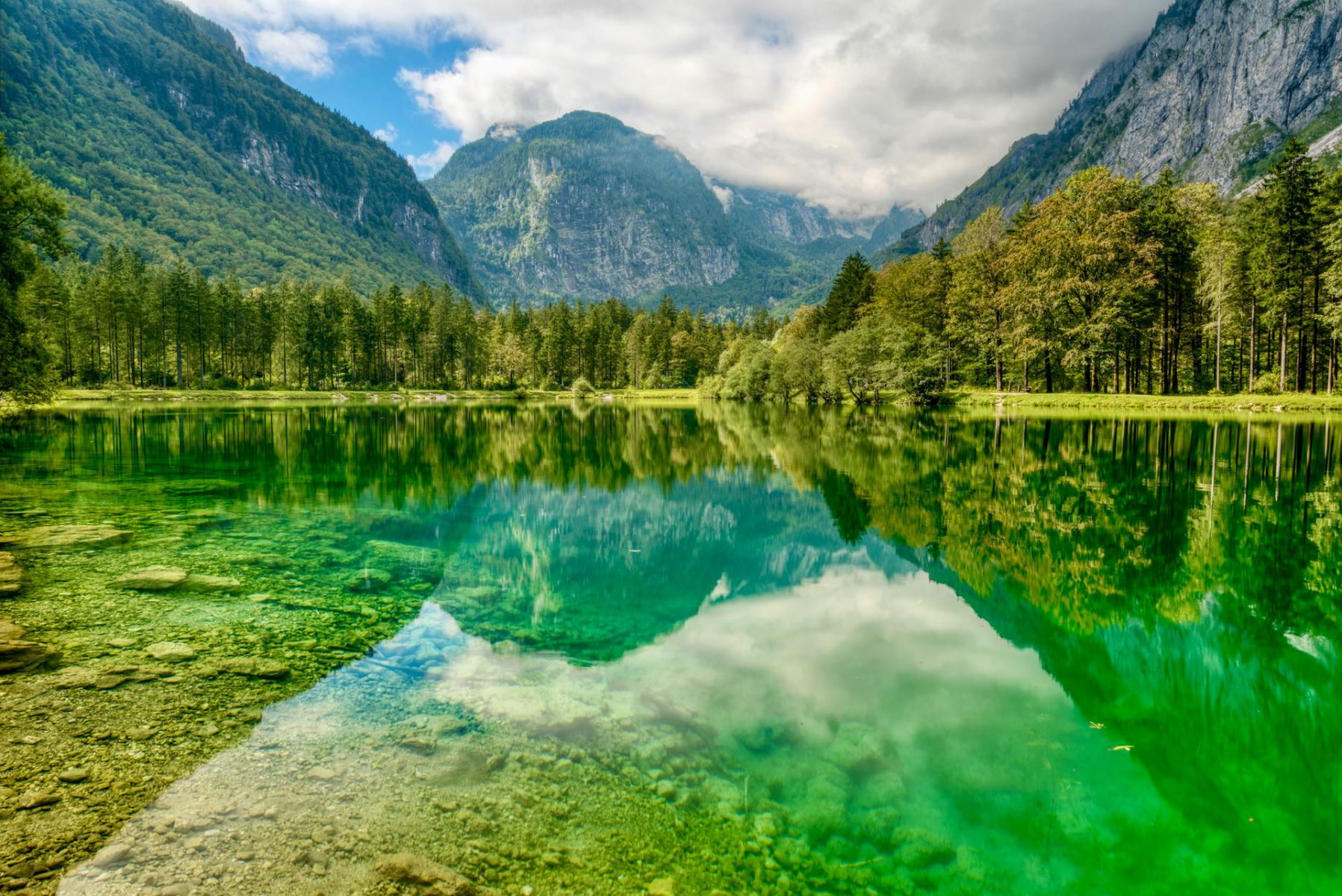 Bluntautalsee, im Hintergrund Schlum und Torrener Joch