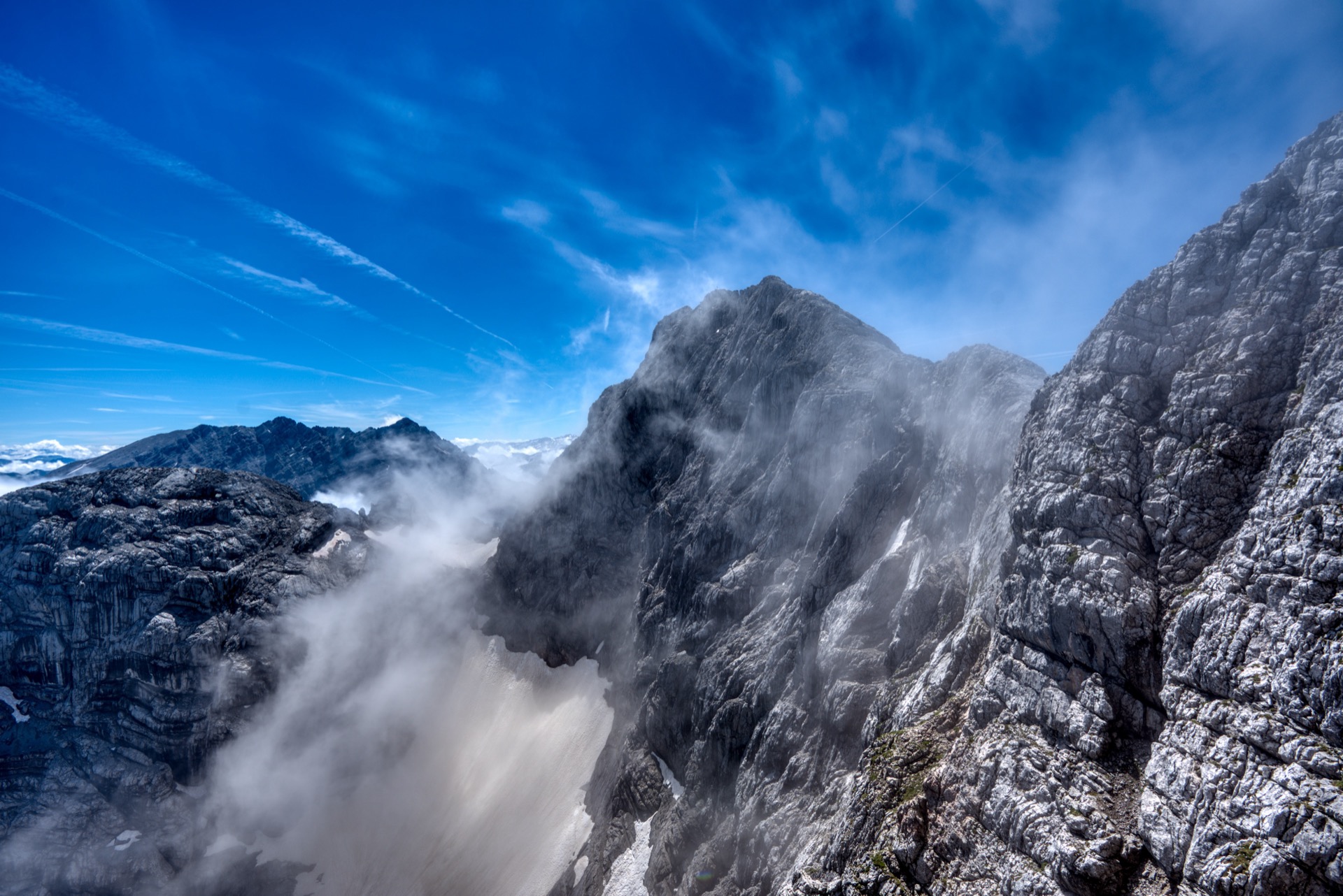 Hochhalter Blaueisspitze hinten Watzmann