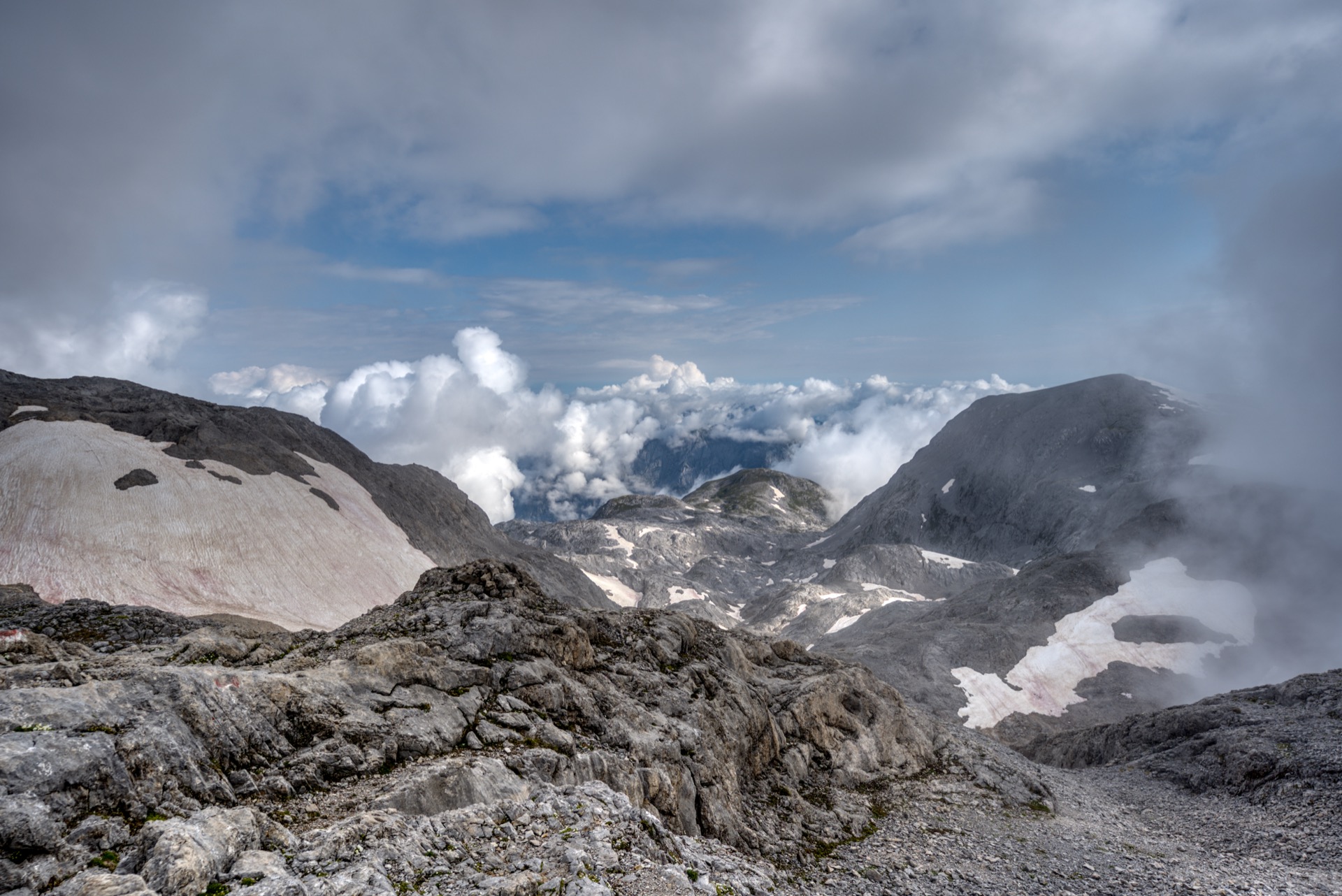 Tennengebirge in Wolken